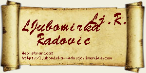 LJubomirka Radović vizit kartica